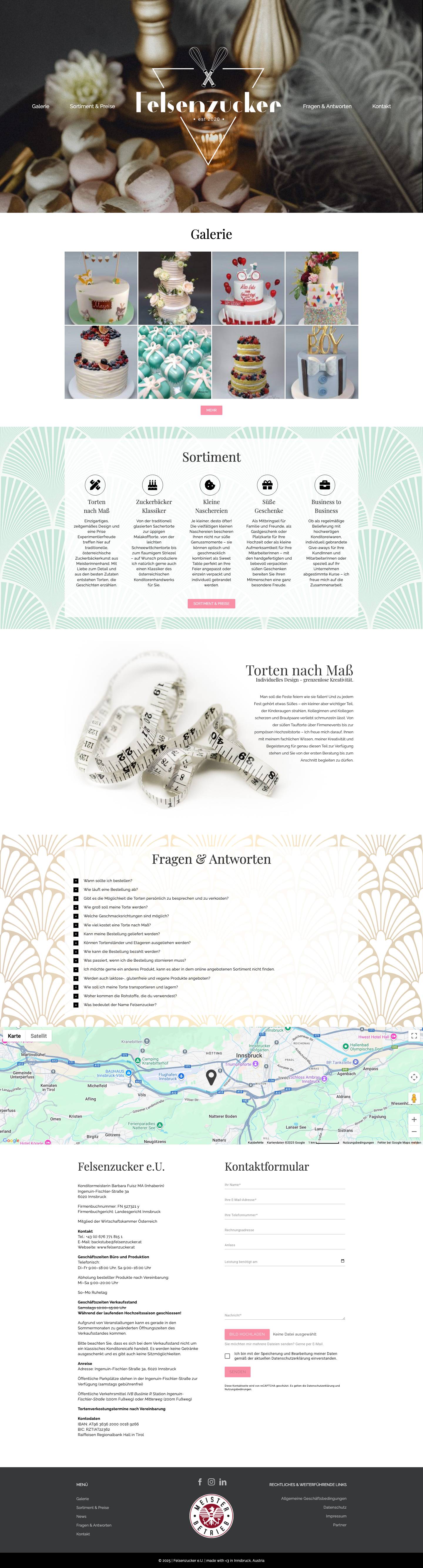 Felsenzucker – Torten nach Maß - Full Screenshot