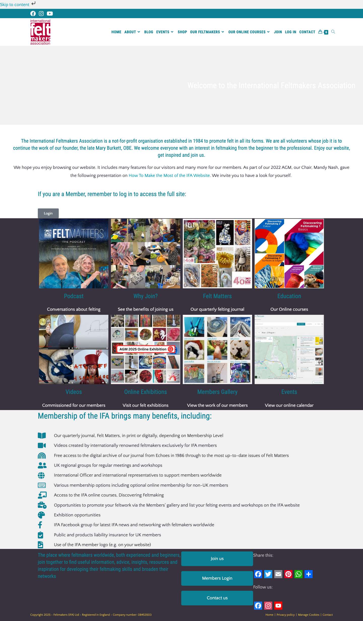 Welcome to the International Feltmakers Association - International Feltmakers Association - Full Screenshot
