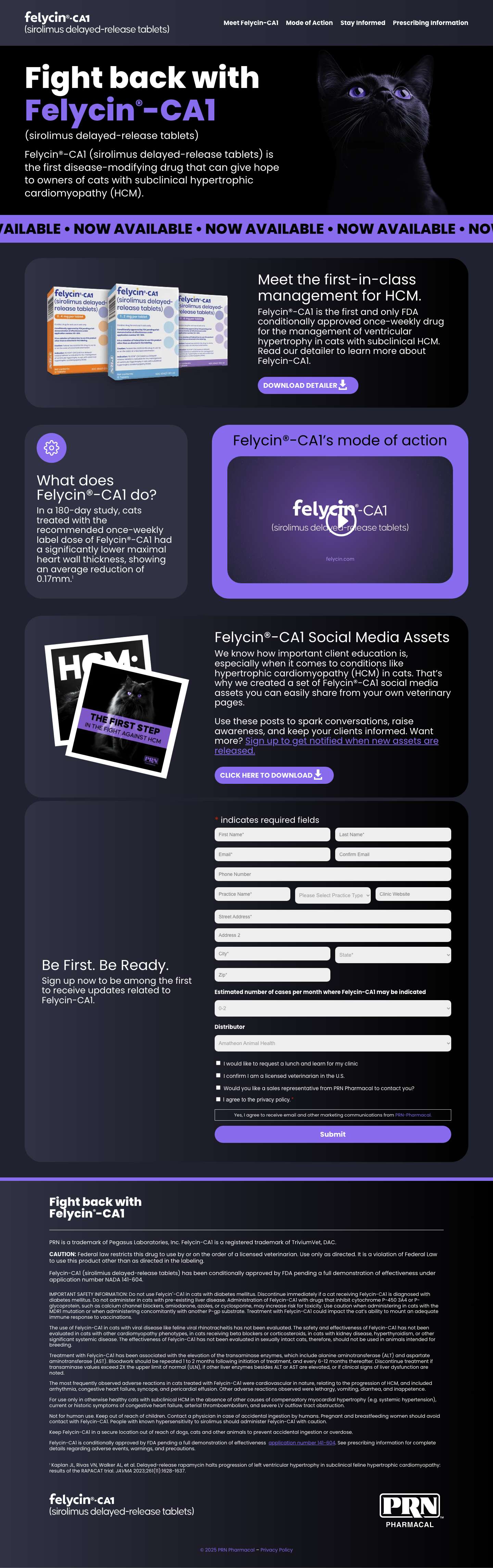 Felycin®-CA1 (sirolimus delayed-release tablets) - Full Screenshot