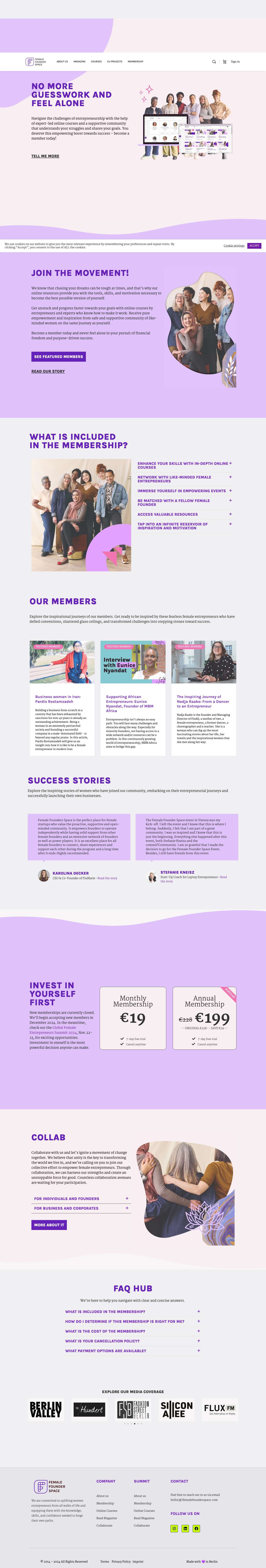 Female Founder Space - Full Screenshot