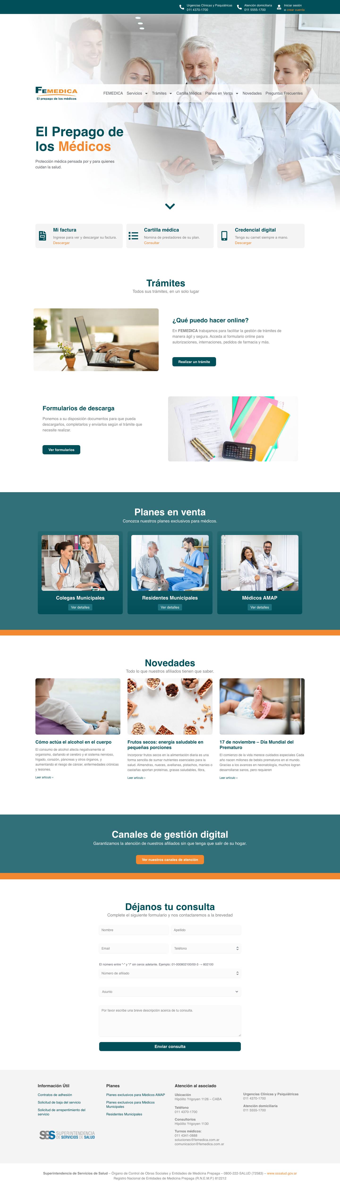 FEMEDICA- El Prepago de los Médicos - Full Screenshot