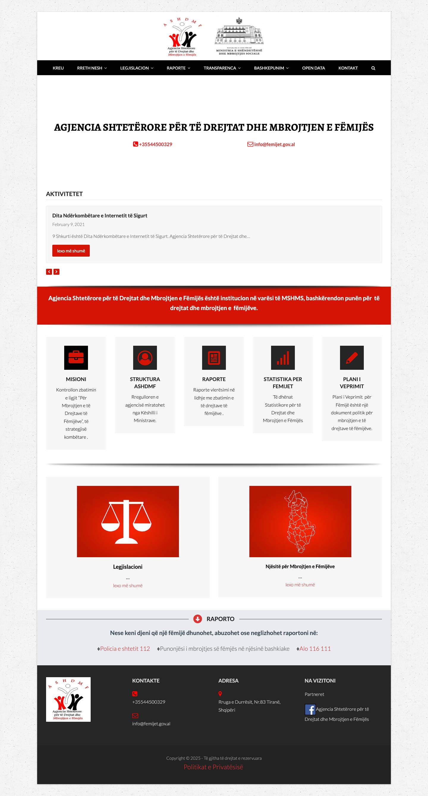 Agjencia Shtetërore për të Drejtat dhe Mbrojtjen e Fëmijëve - Full Screenshot