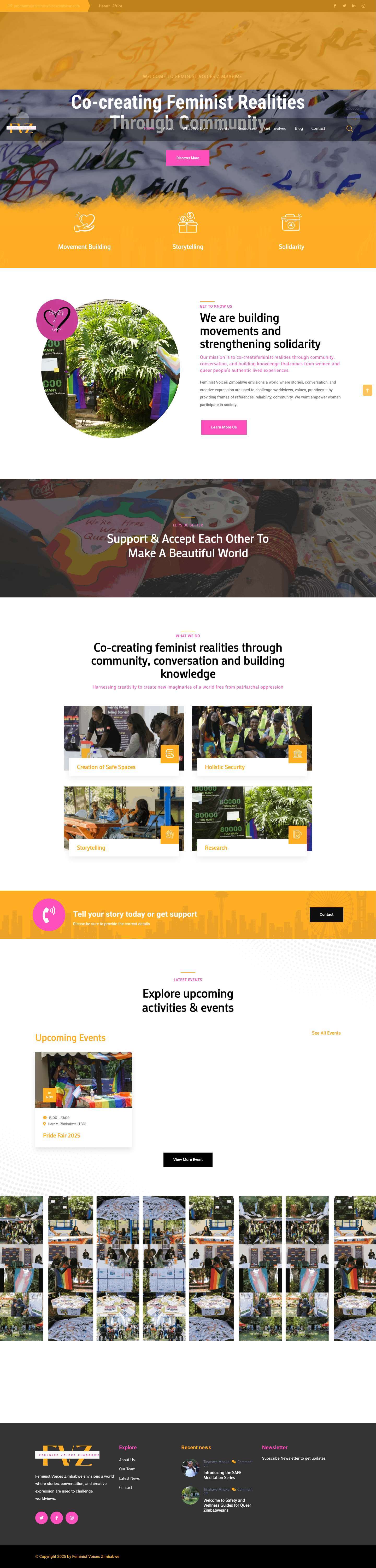 Feminist Voices Zimbabwe - Full Screenshot