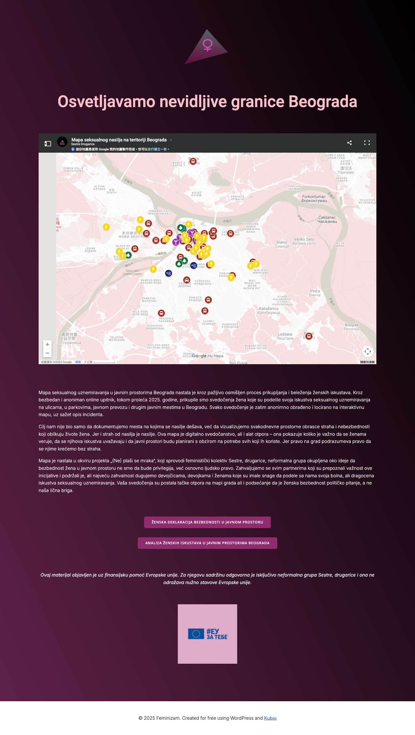 Osvetljavamo nevidljive granice Beograda ♀️ Feminizam - Full Screenshot