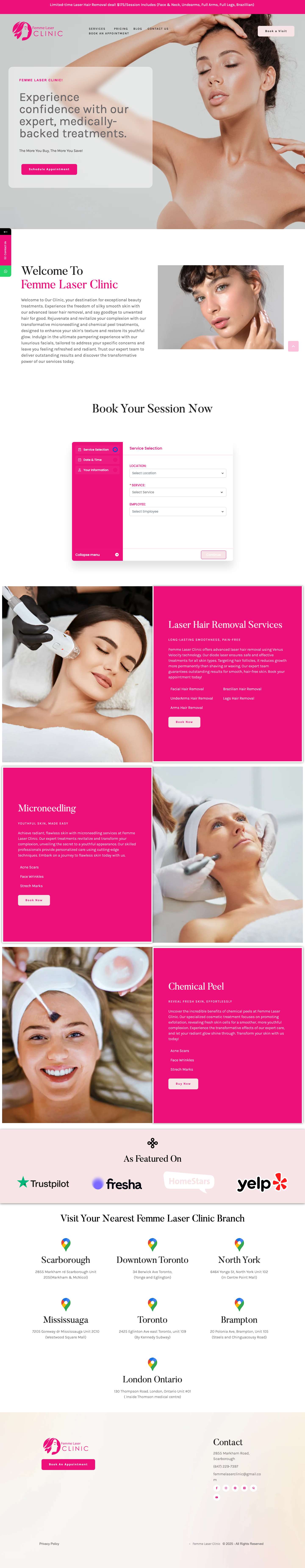 Femme Laser Clinic - Best Laser Clinic In Toronto - Full Screenshot