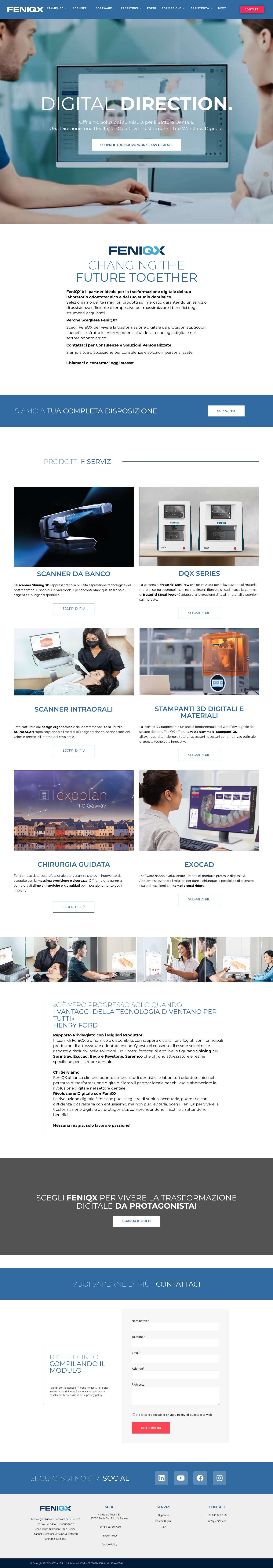 Home - Stampanti 3D Dentali, Resine, Scanner 3D, CAD, CAM | FeniQX - Full Screenshot