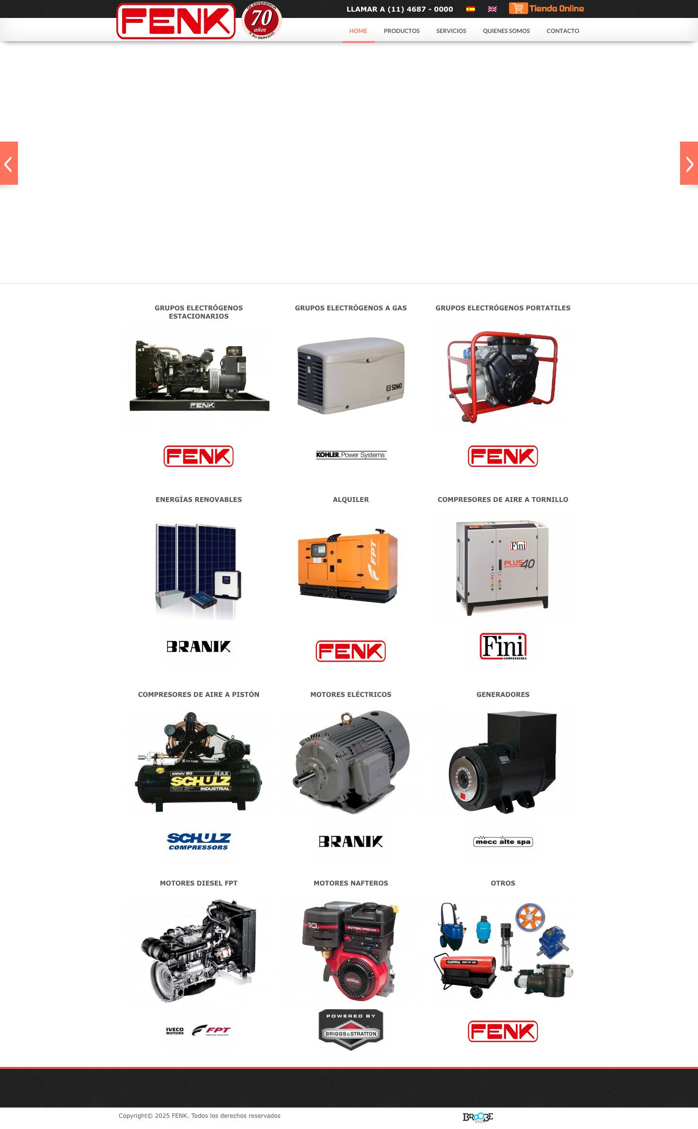 FENK - Fabricante líder en ventas de Grupos electrógenos - Full Screenshot