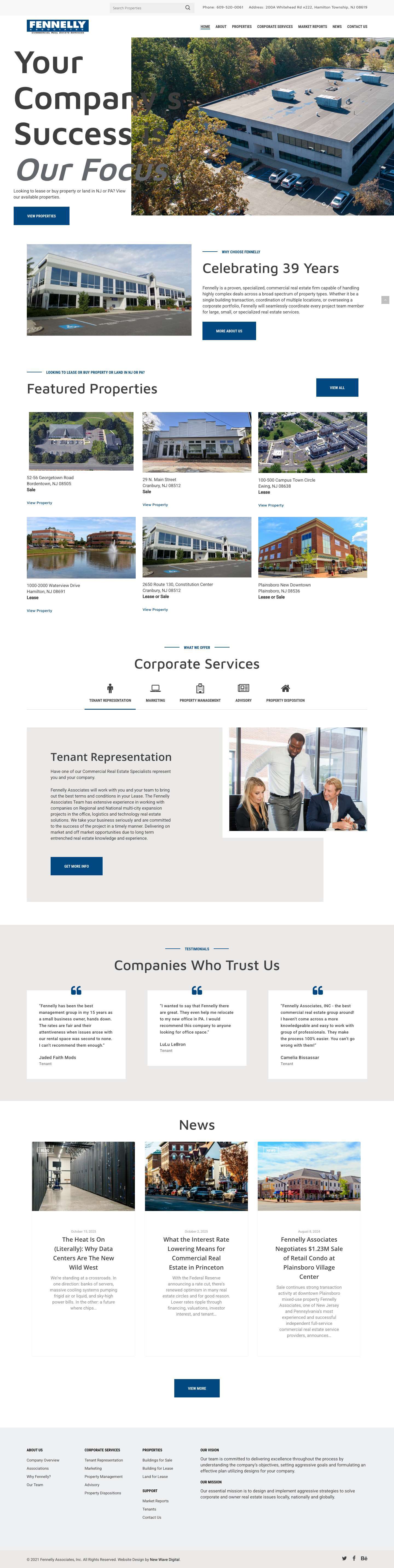 Fennelly Associates – Commercial Real Estate Services - Full Screenshot