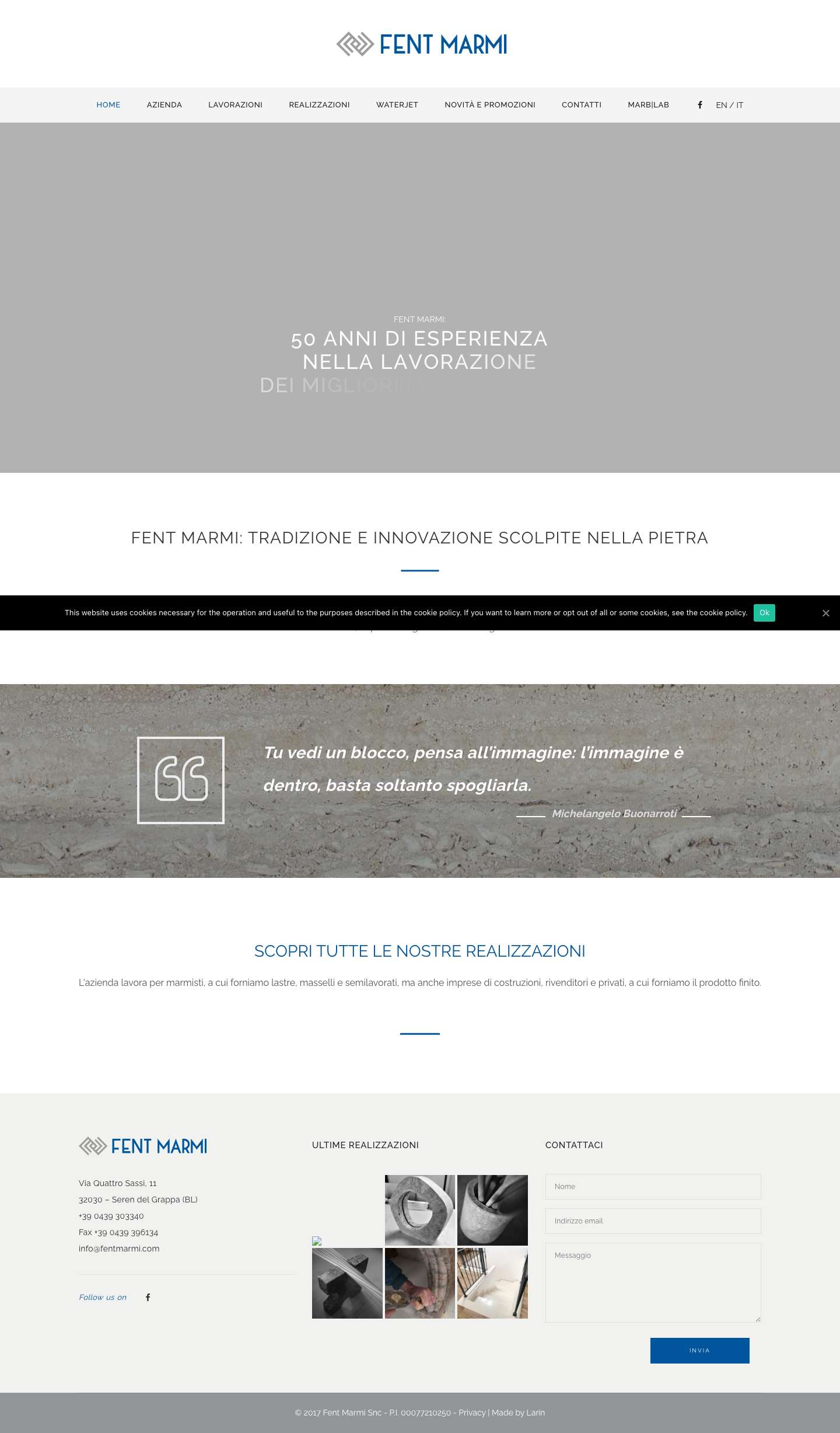 Fent Marmi - 50 anni di esperienza nella lavorazione dei migliori marmi italiani - Full Screenshot