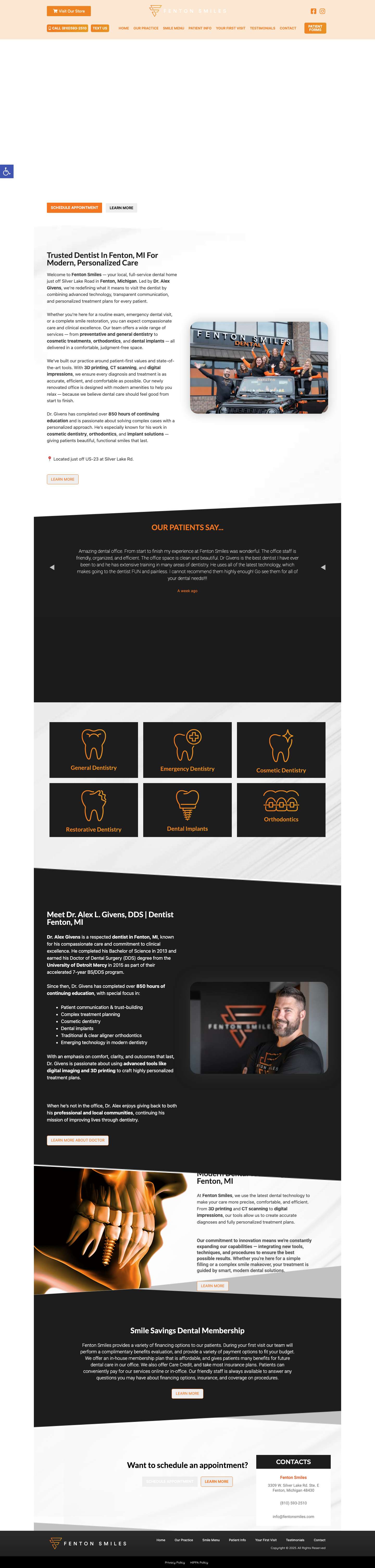 Dentist Fenton, MI | Fenton Smiles: Dr. Alex Givens | WelcomeAccessibility ToolsIncrease TextDecrease TextGrayscaleHigh ContrastNegative ContrastLight BackgroundLinks UnderlineReadable FontReset - Full Screenshot