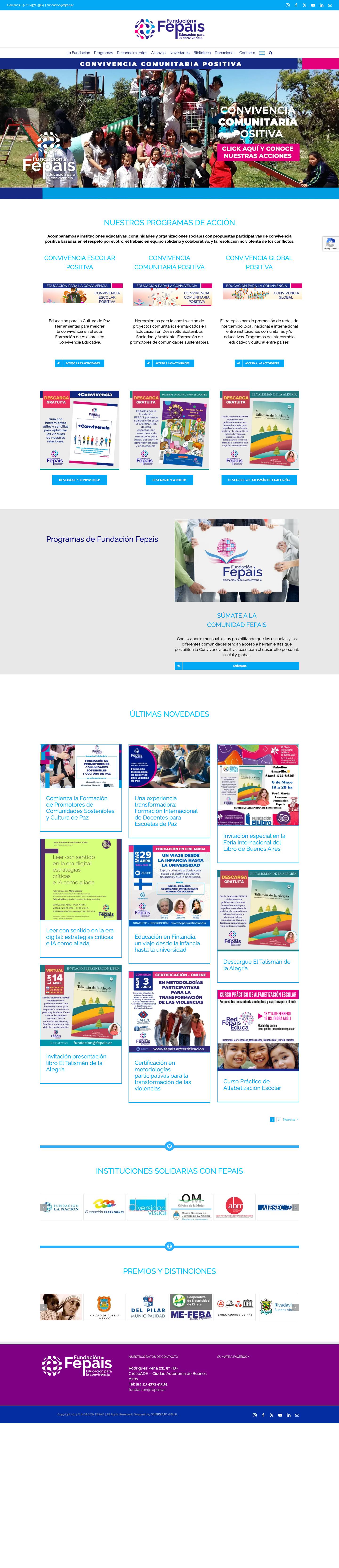 Fundación FEPAIS - Educación para la Convivencia - Fundación Fepais - Full Screenshot