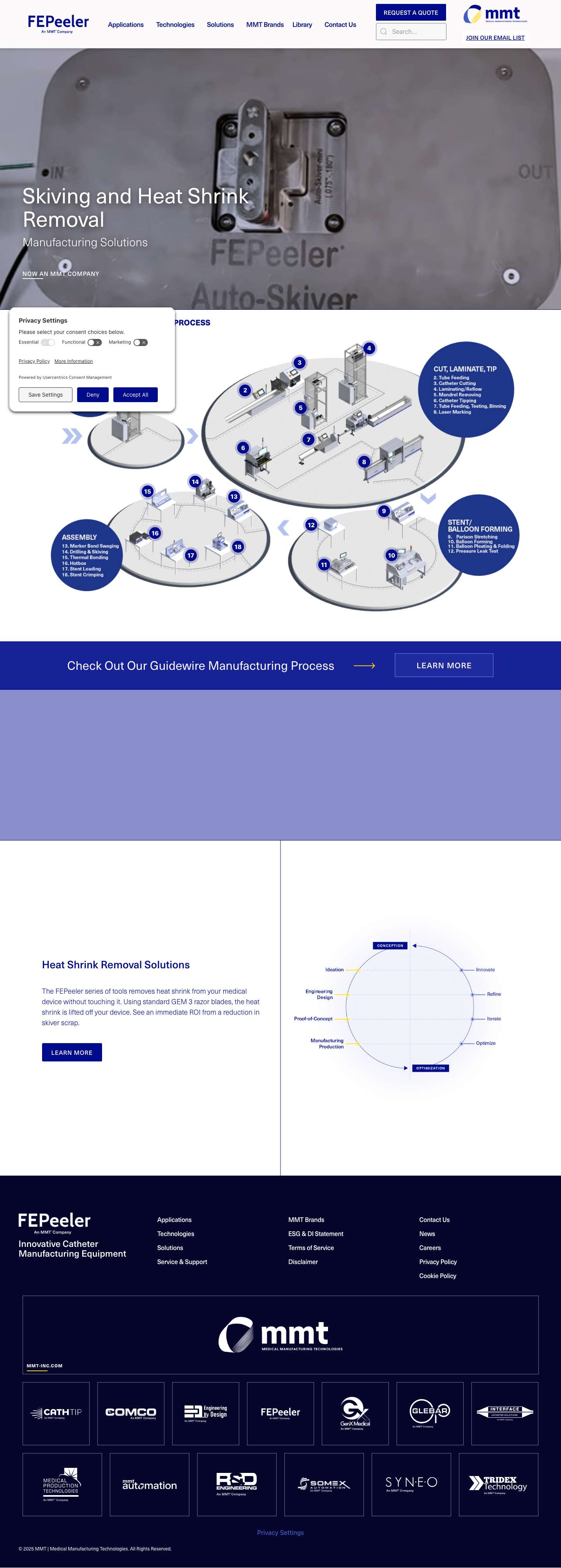 FEPeeler | Medical Device Production Technologies - Full Screenshot