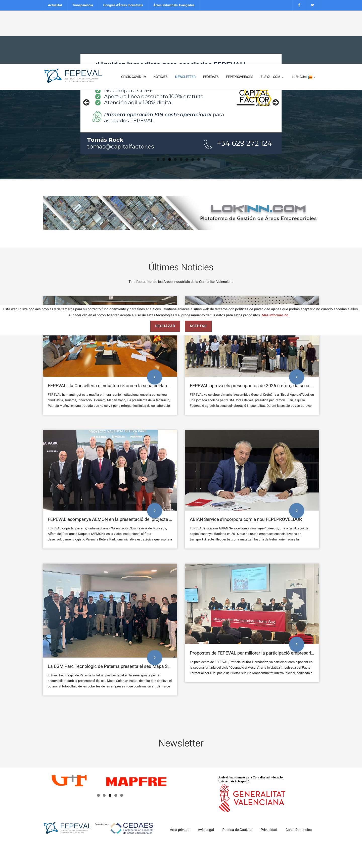 FEPEVAL – Federació de Parcs Empresarials de la Comunitat Valenciana - Full Screenshot
