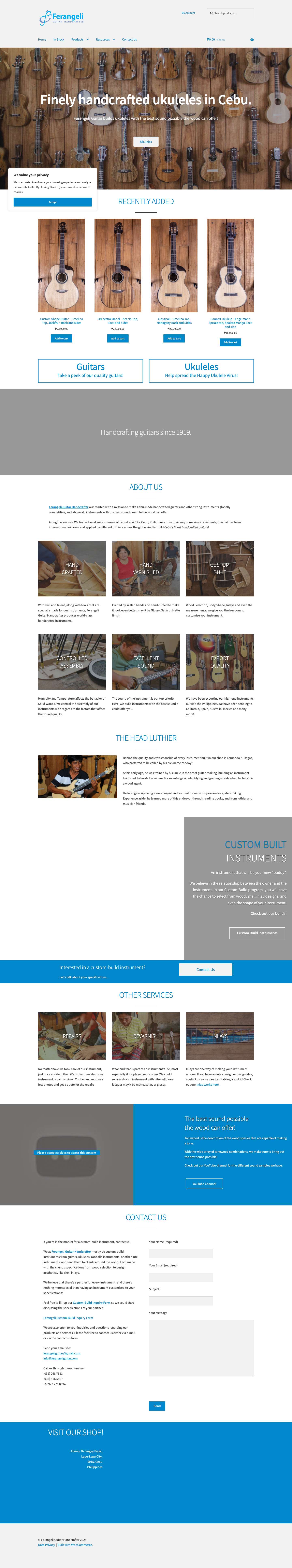 Ferangeli Guitar – Cebu’s finest handcrafted guitars - Full Screenshot