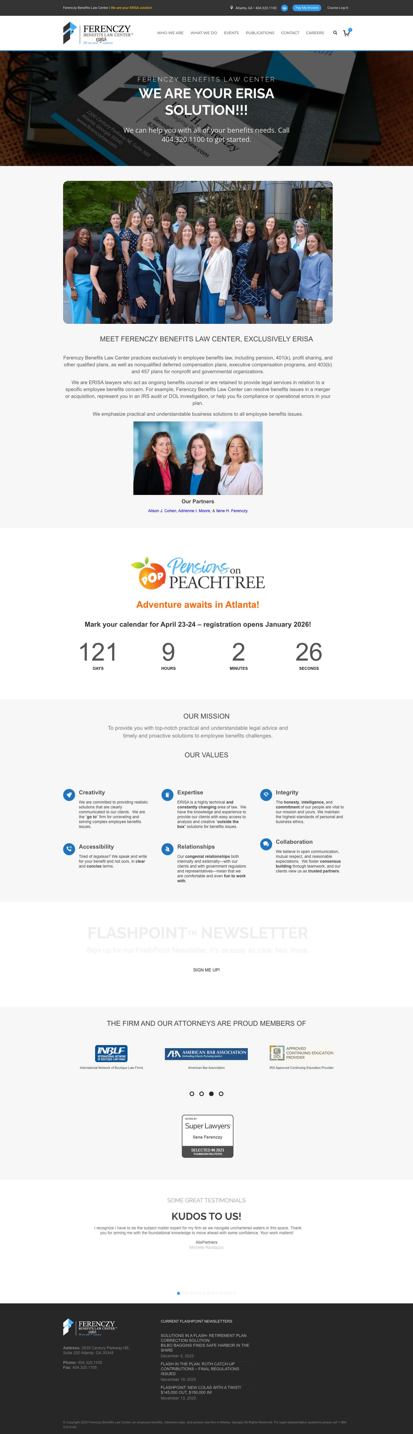 Ferenczy Benefits Law Center - We are your ERISA solution - Full Screenshot