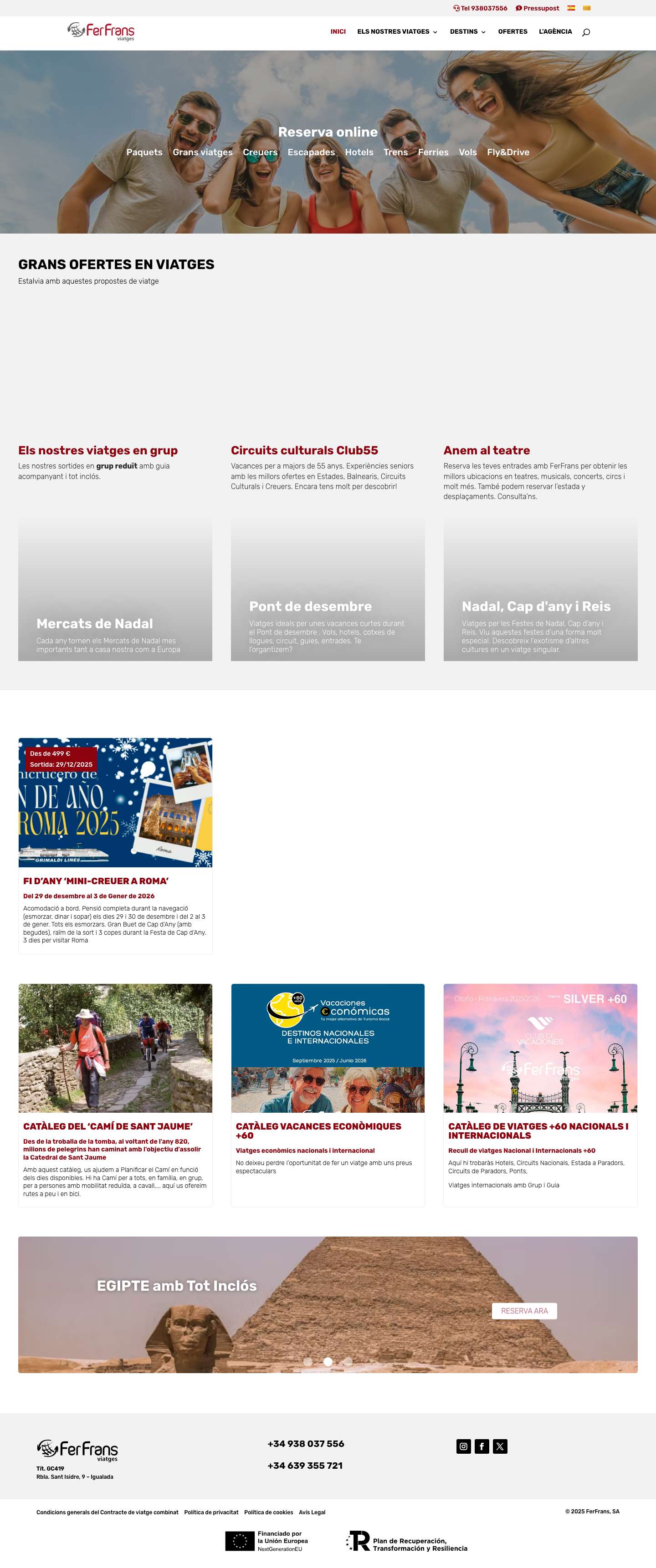 Inici - FerFrans Viatges - Full Screenshot