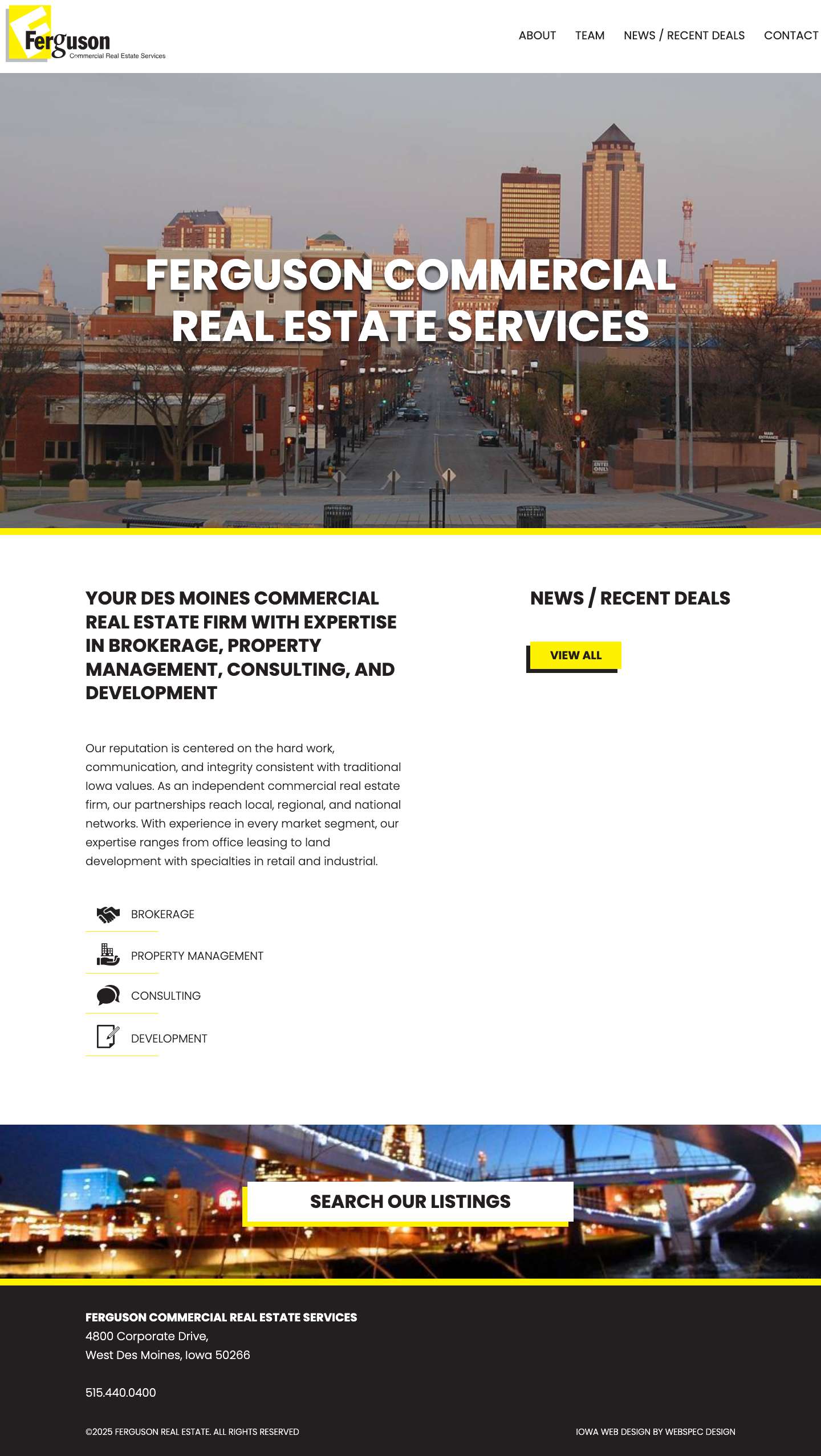 Des Moines Commercial Real Estate Services from Fergusonferguson-logo - Full Screenshot