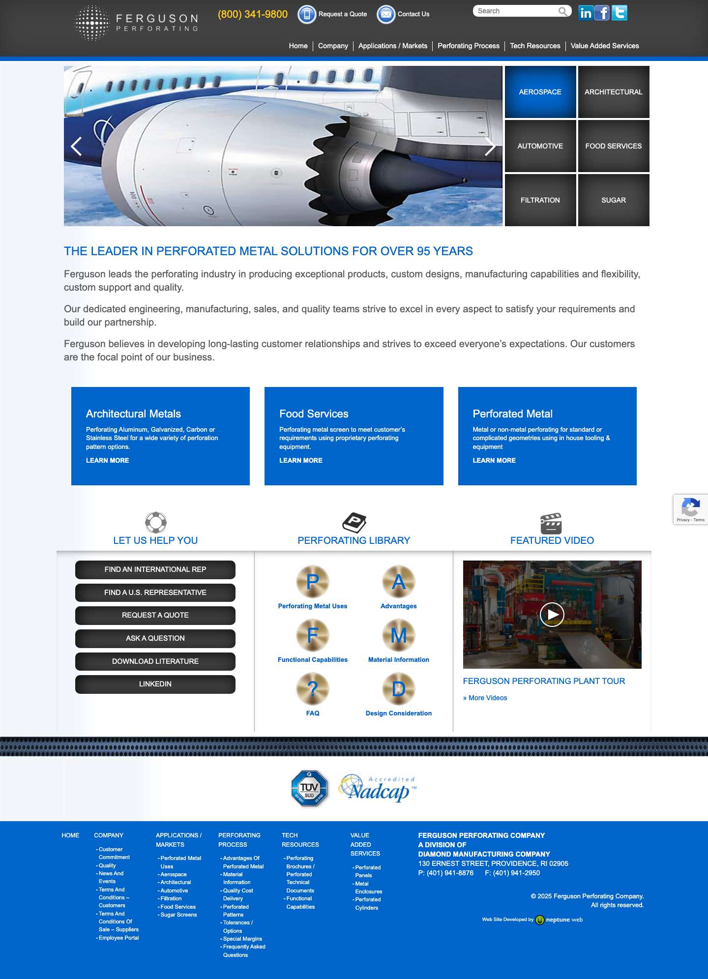 Ferguson Perforating Company | Perforated Metal Solutions - Full Screenshot