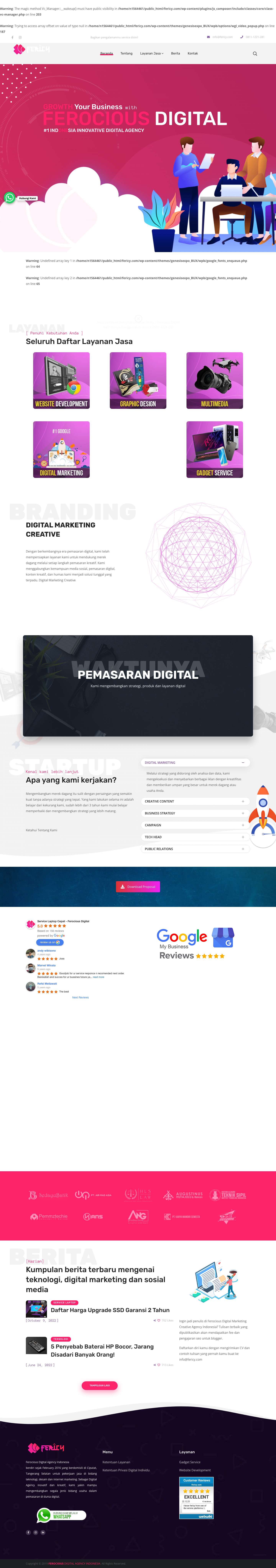 Digital Marketing Agency Creative - Ferocious Digital - Full Screenshot