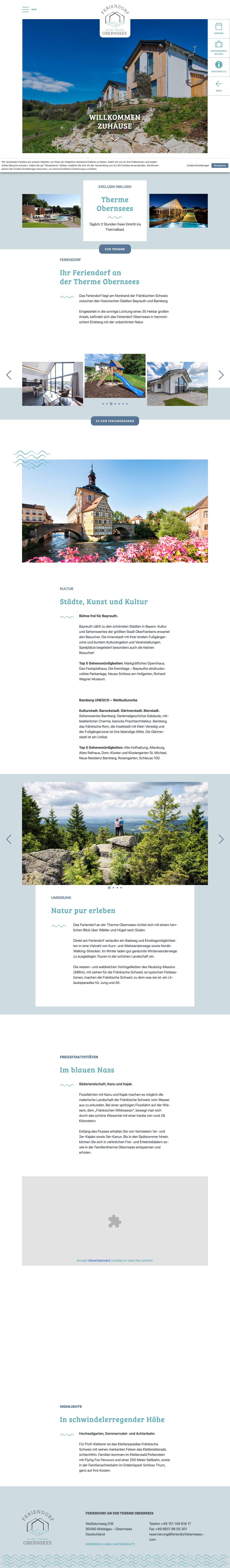 Homepage - Feriendorf an der Therme Obernsees - Full Screenshot