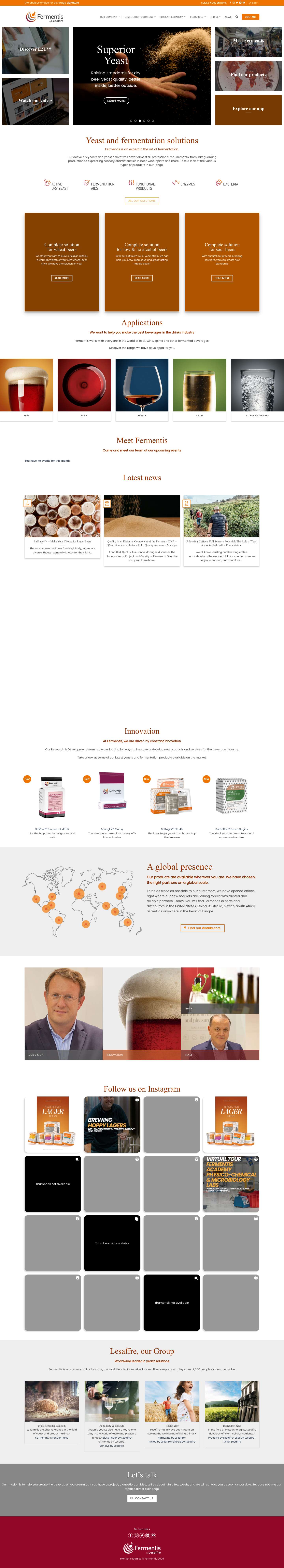 Fermentis - Yeast and fermentation solutions for beverages - Full Screenshot