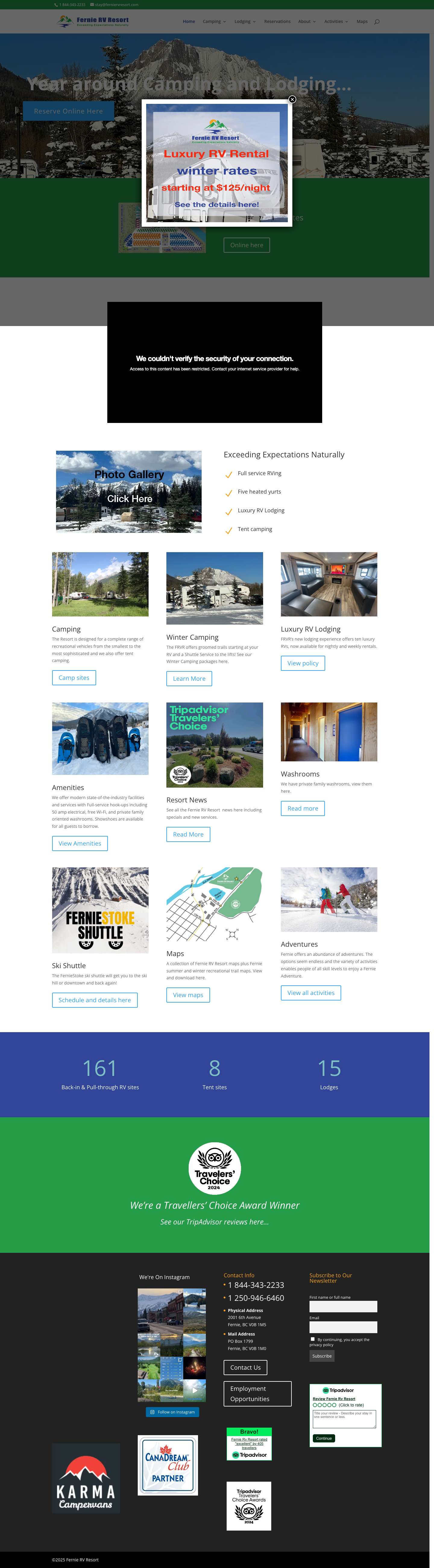 Fernie RV Resort - Modern and full service - Full Screenshot