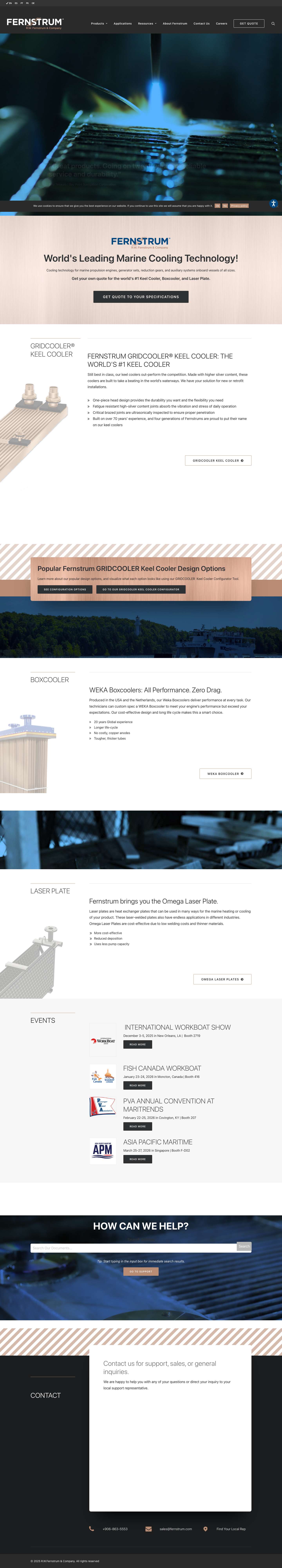 R.W. Fernstrum - GRIDCOOLER® World's #1 Keel Cooler - Full Screenshot