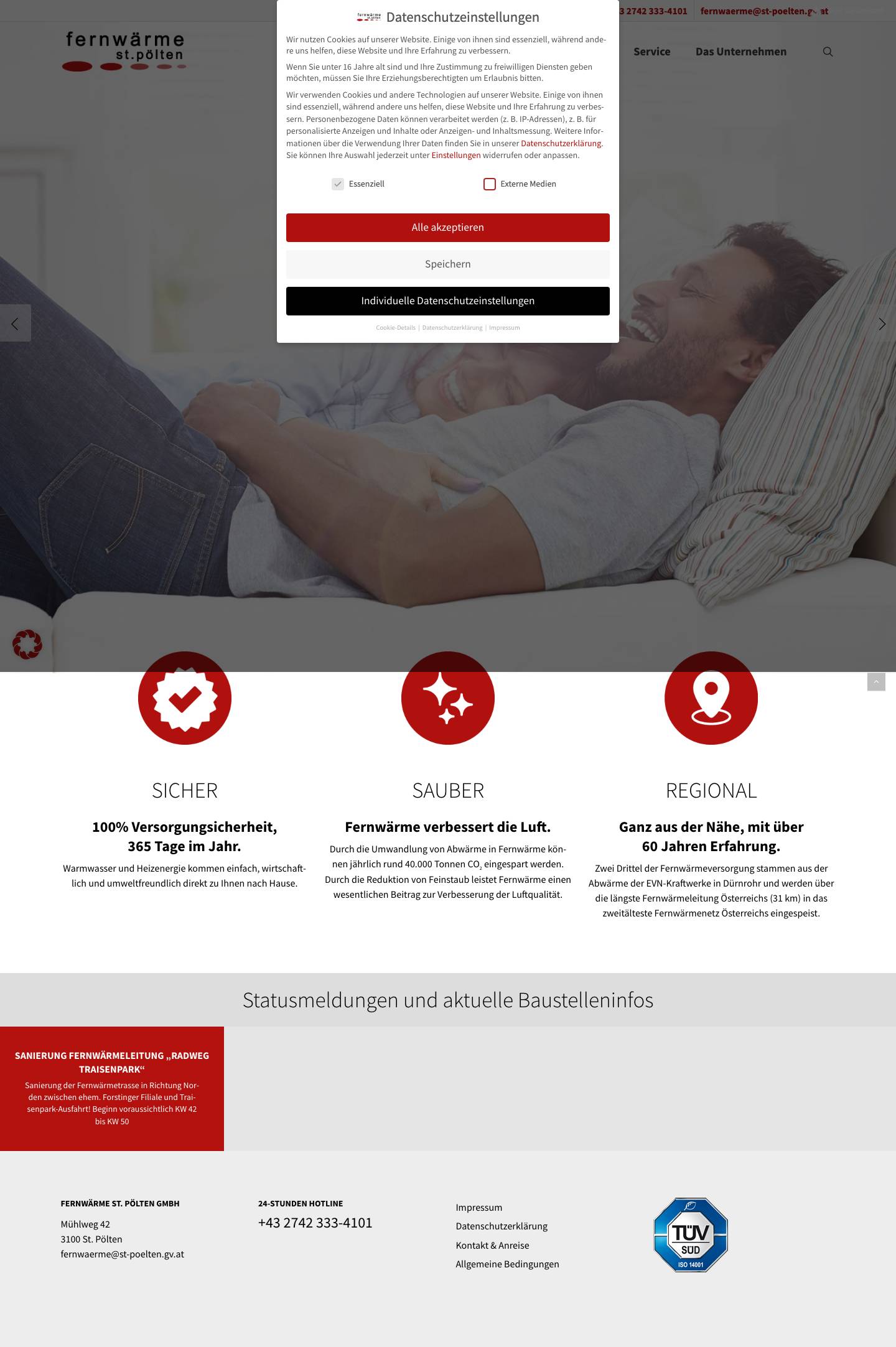 Home - Fernwärme St. Pölten - Full Screenshot