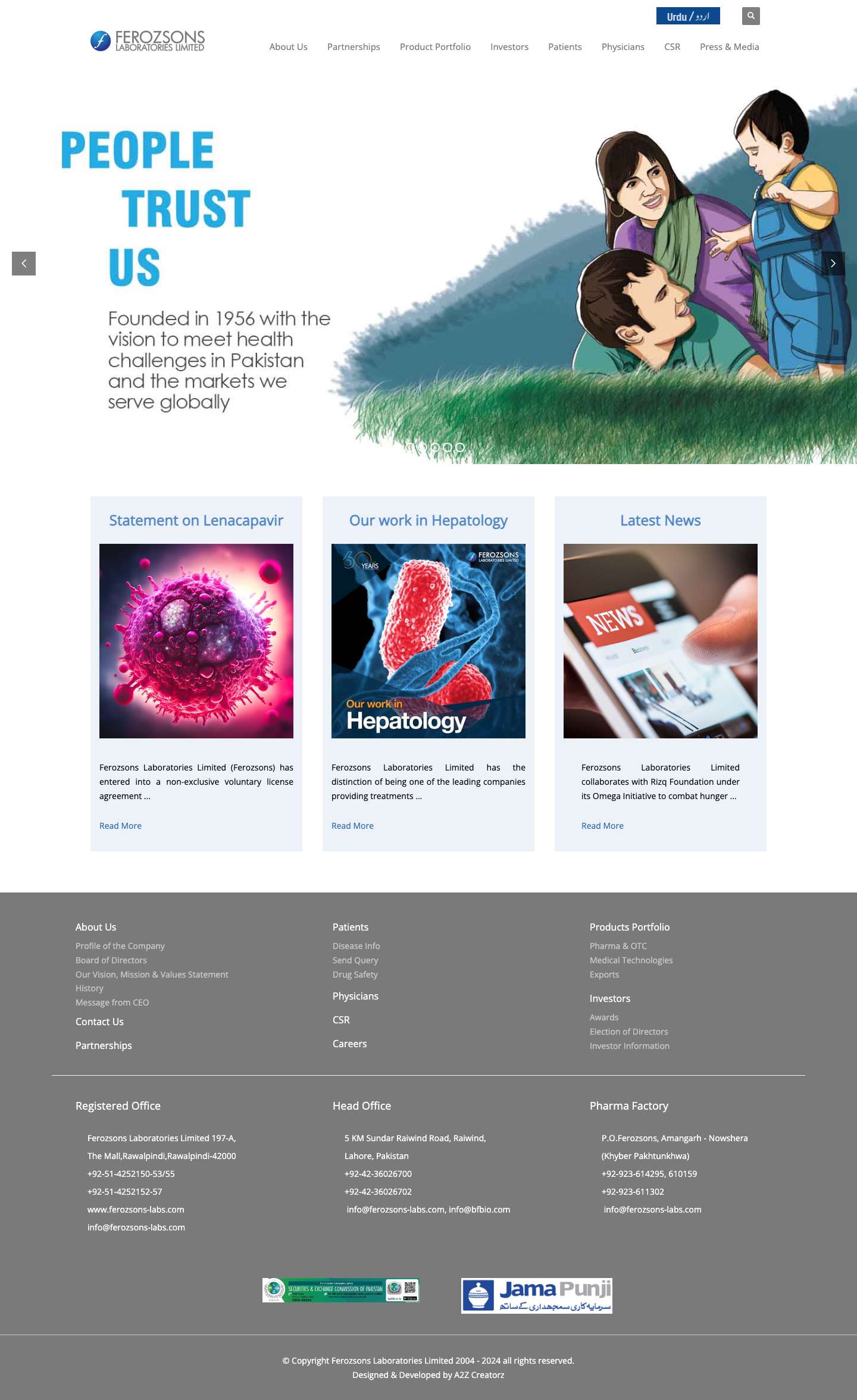 Ferozsons Laboratories Limited – Ferozsons Laboratories Limited - Full Screenshot
