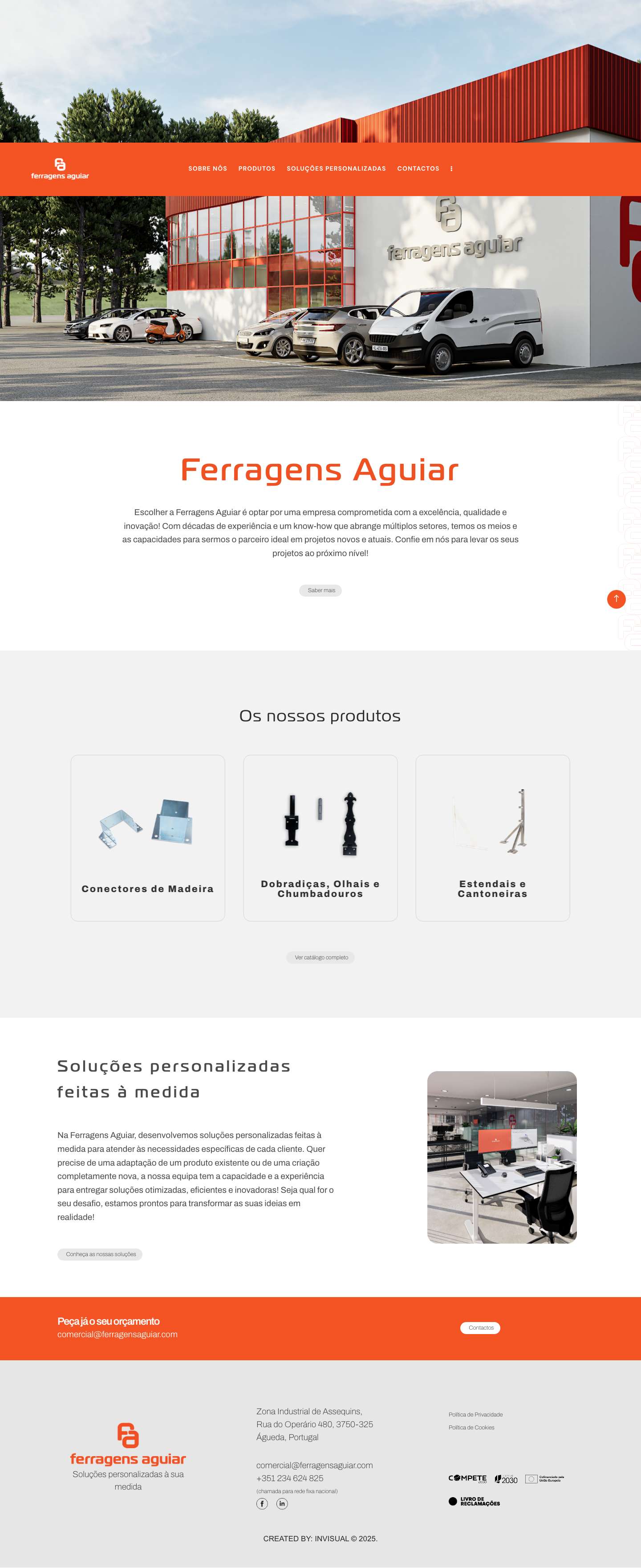 Ferragens Aguiar - Fabrico e Venda de Fechaduras e Dobradiças - Full Screenshot