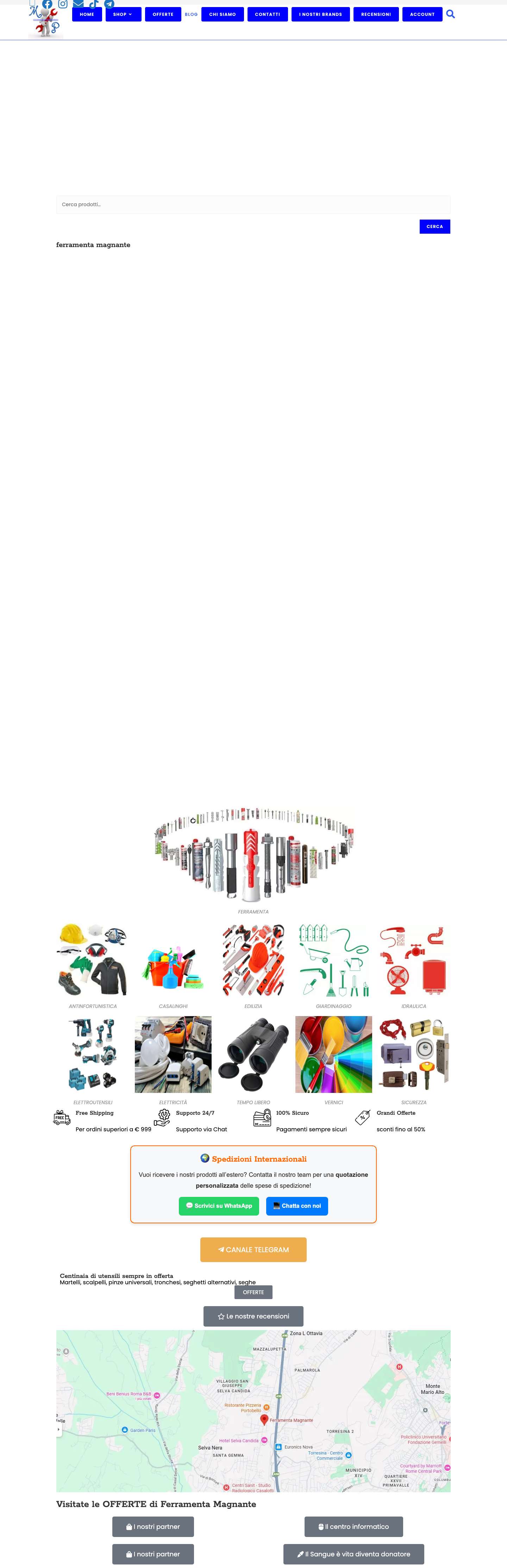 Ferramenta Magnante: leader a Roma per attrezzature - Full Screenshot