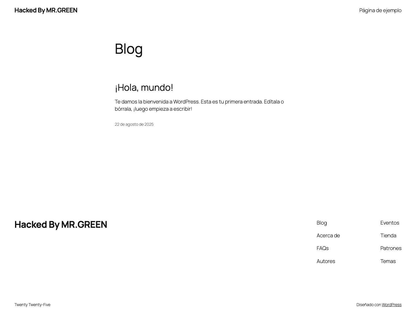 Hacked By MR.GREEN - Full Screenshot