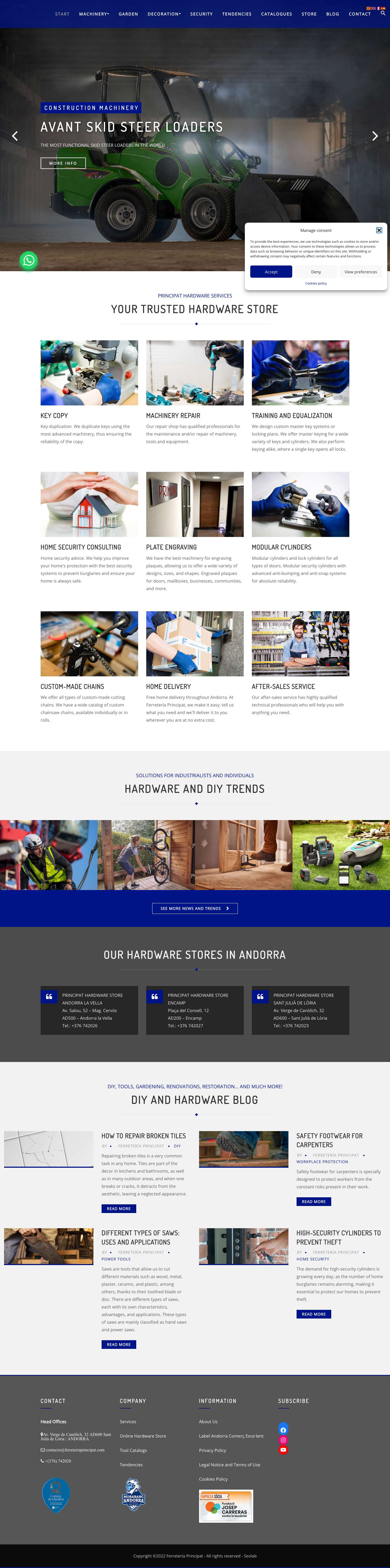 Ferretería Principat | Herramientas, Jardinería y Bricolaje - Full Screenshot