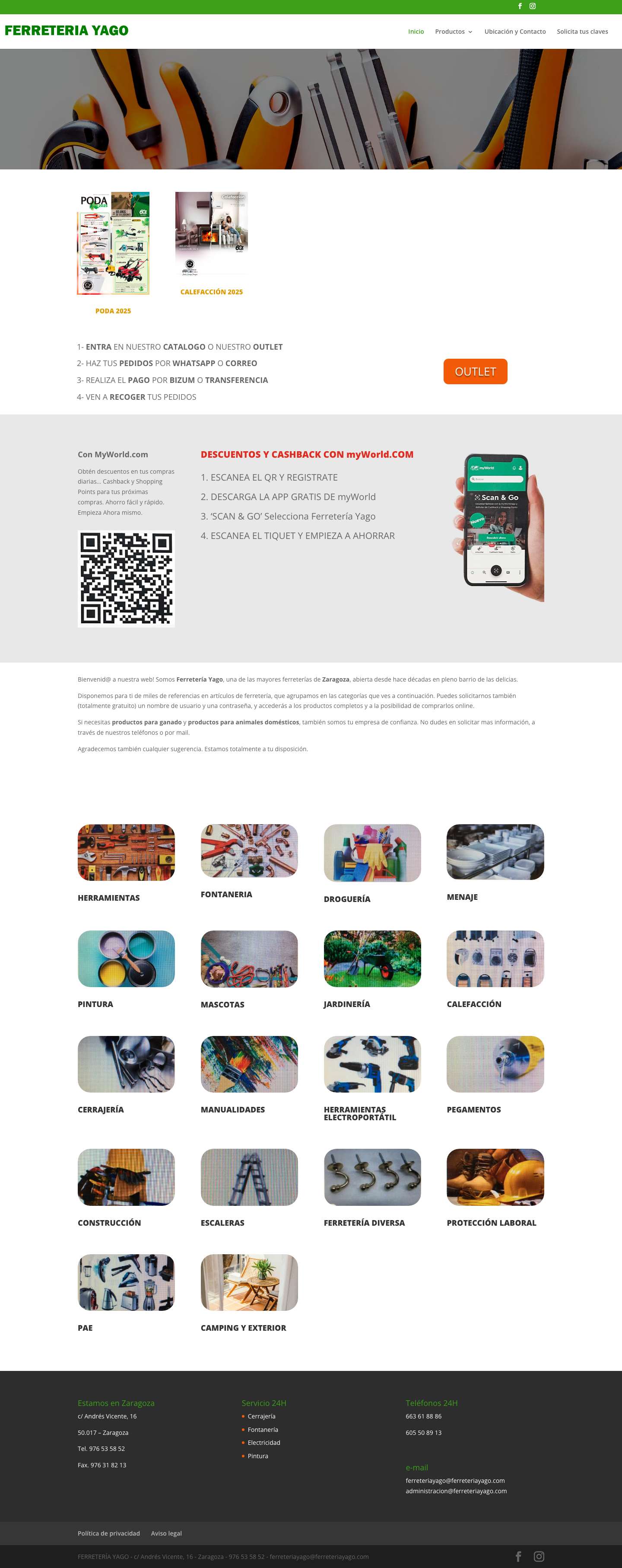 Inicio - Ferretería Yago - Full Screenshot