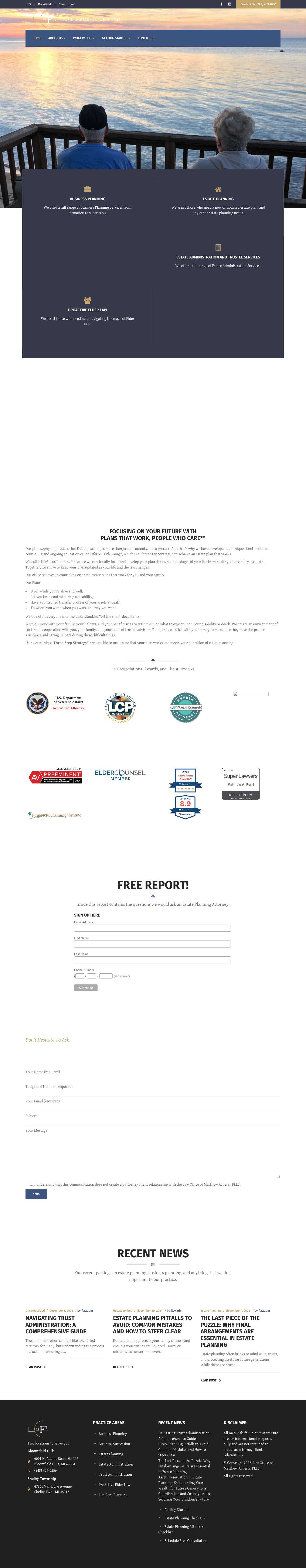 Michigan – Estate & Business Planning Attorneys - Ferri Law PLLC - Full Screenshot