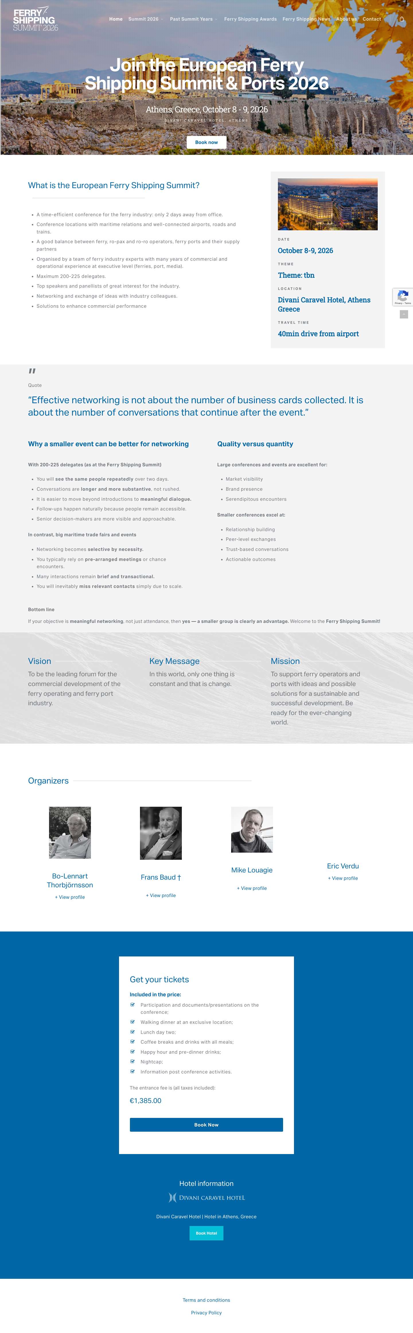 The European Ferry Shipping Summit 2026 | Athens/Greece, 8-9 October, 2026 - Full Screenshot