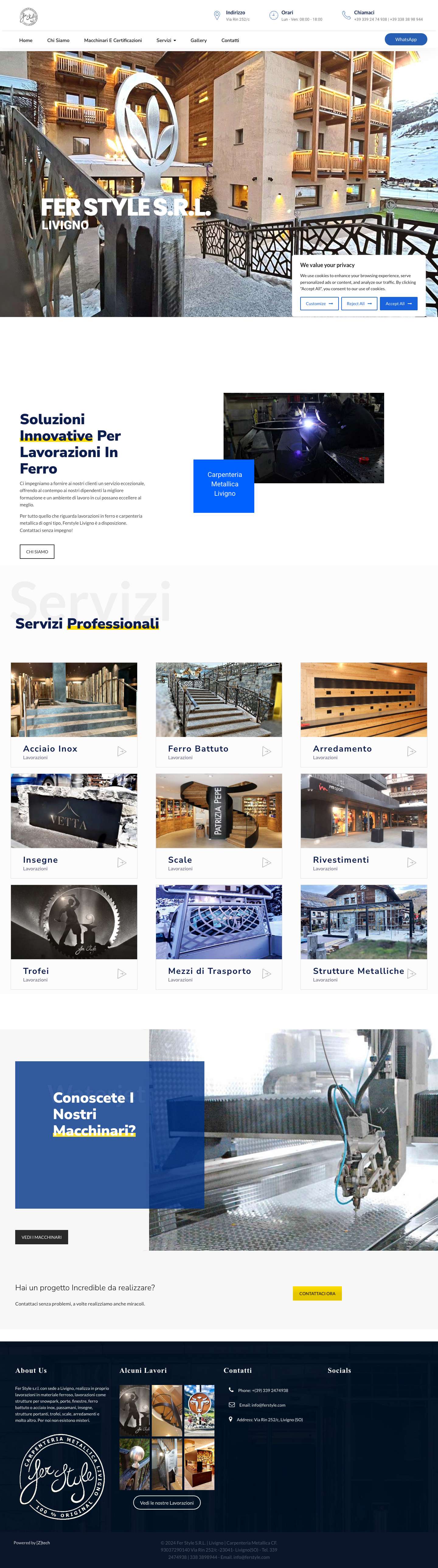 Fer Style s.r.l. | Carpenteria Metallica | Livigno – Lavoriamo il ferro con amore - Full Screenshot
