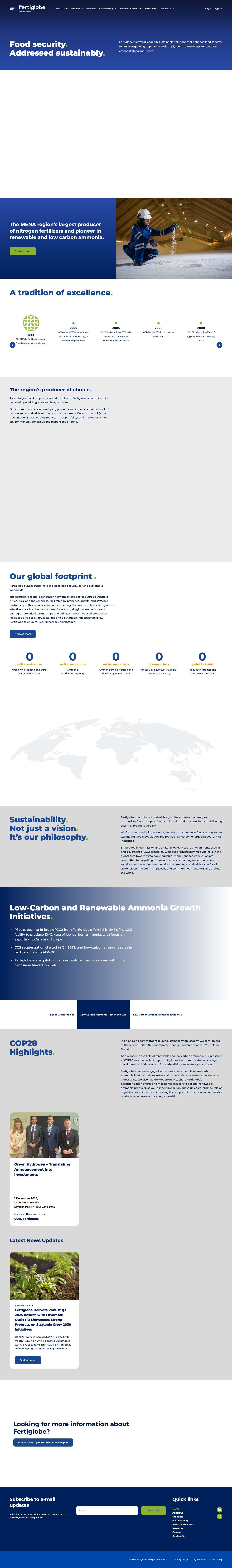 Fertiglobe | Global Leader in Nitrogen Fertilizers and Clean Ammonia Solutions - Full Screenshot