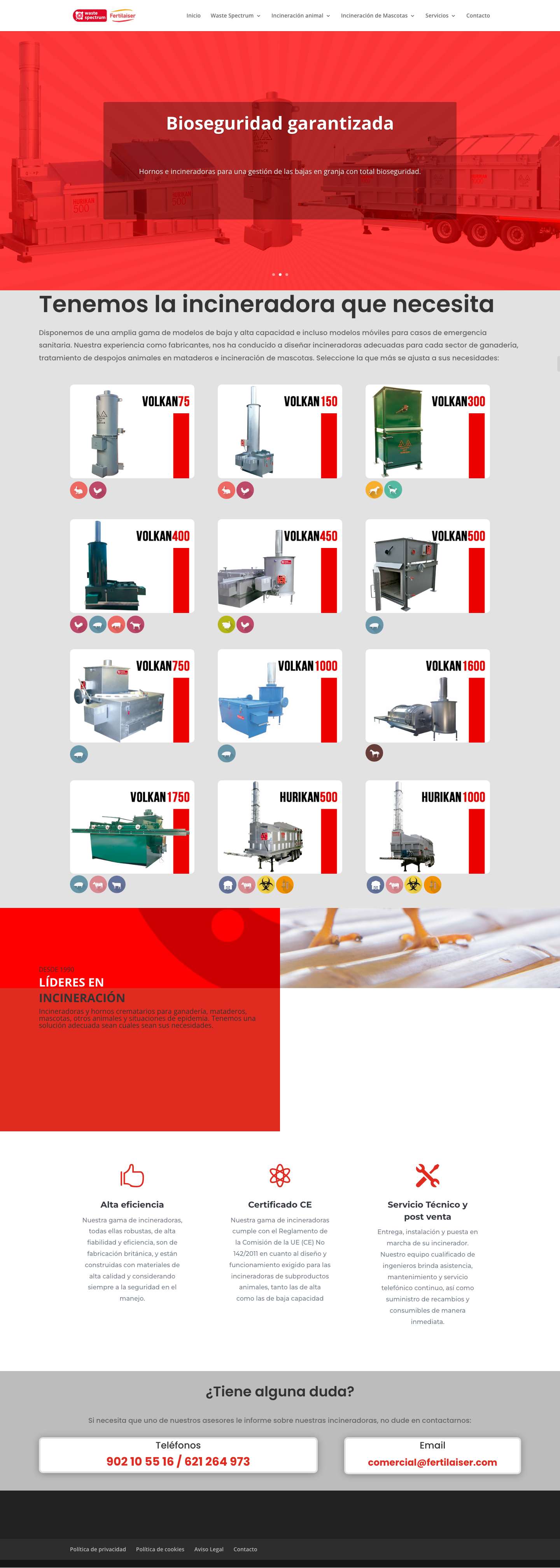 Incineradores y hornos crematorios para animales de granja y mascotas. Eliminación de residuos en situaciones de emergencia sanitaria y desastres naturales. - Full Screenshot