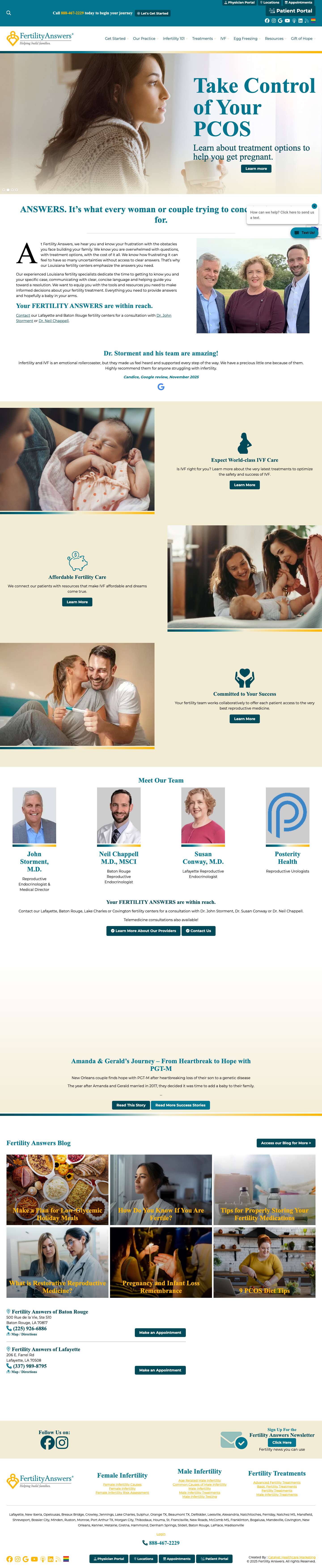 Louisiana Fertility Center - Baton Rouge - Lafayette - Full Screenshot