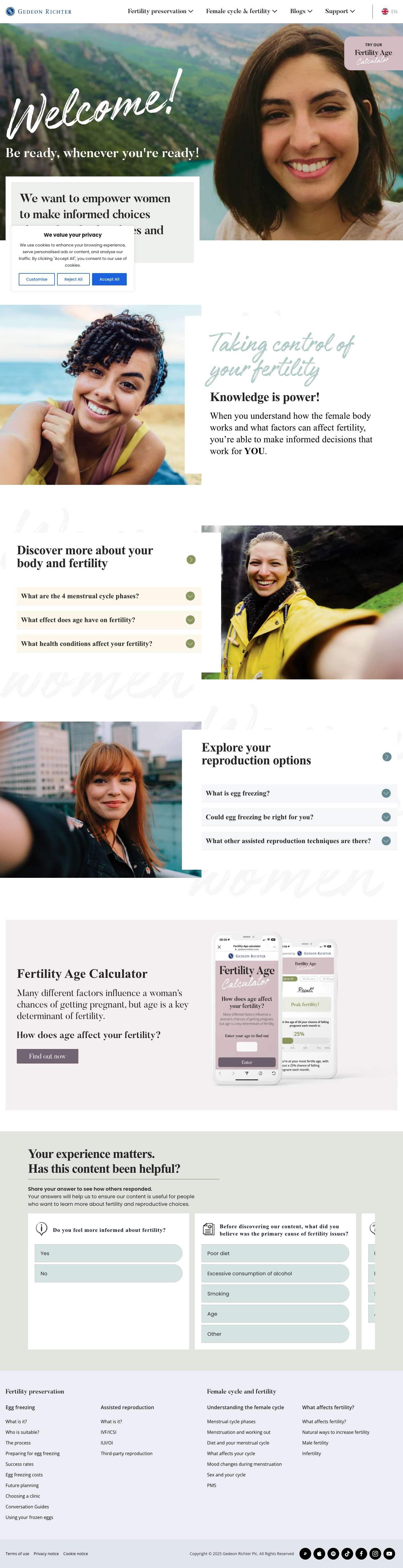 Home - Be Ready, whenever you're ready - Fertility Choices - Full Screenshot