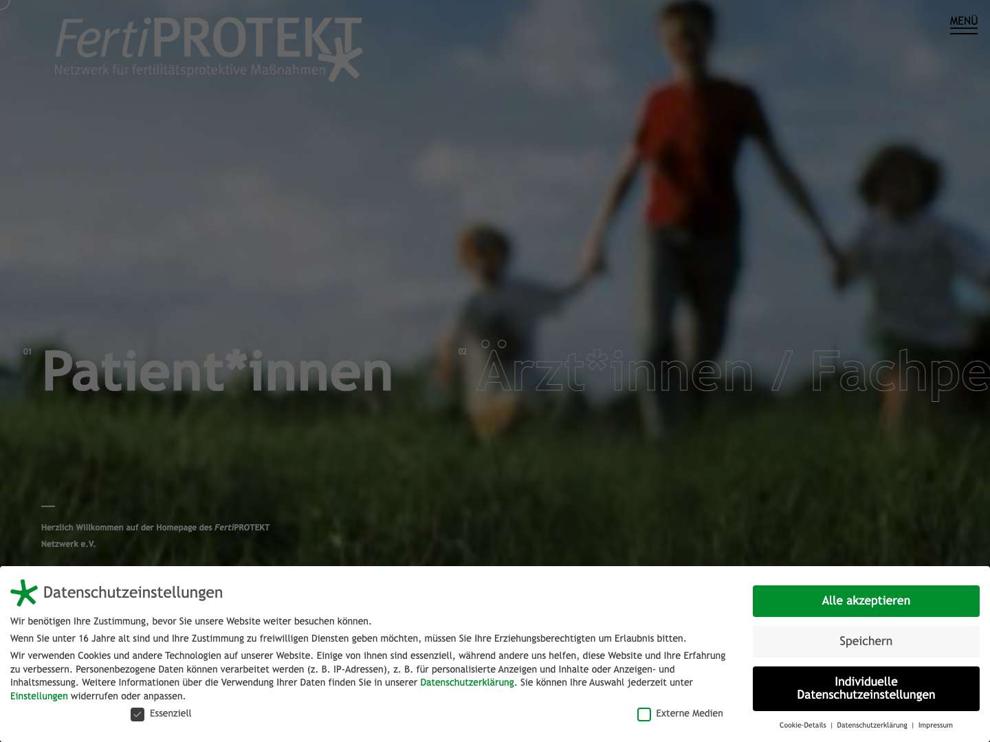 FertiPROTEKT Netzwerk e.V. - Full Screenshot