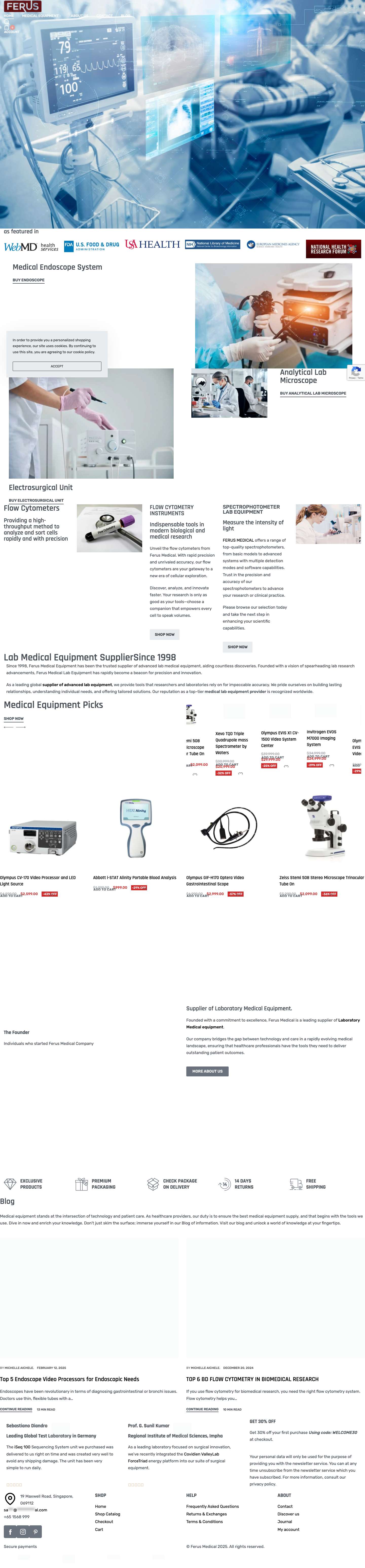 Leading supplier of Laboratory Medical equipment. - Full Screenshot