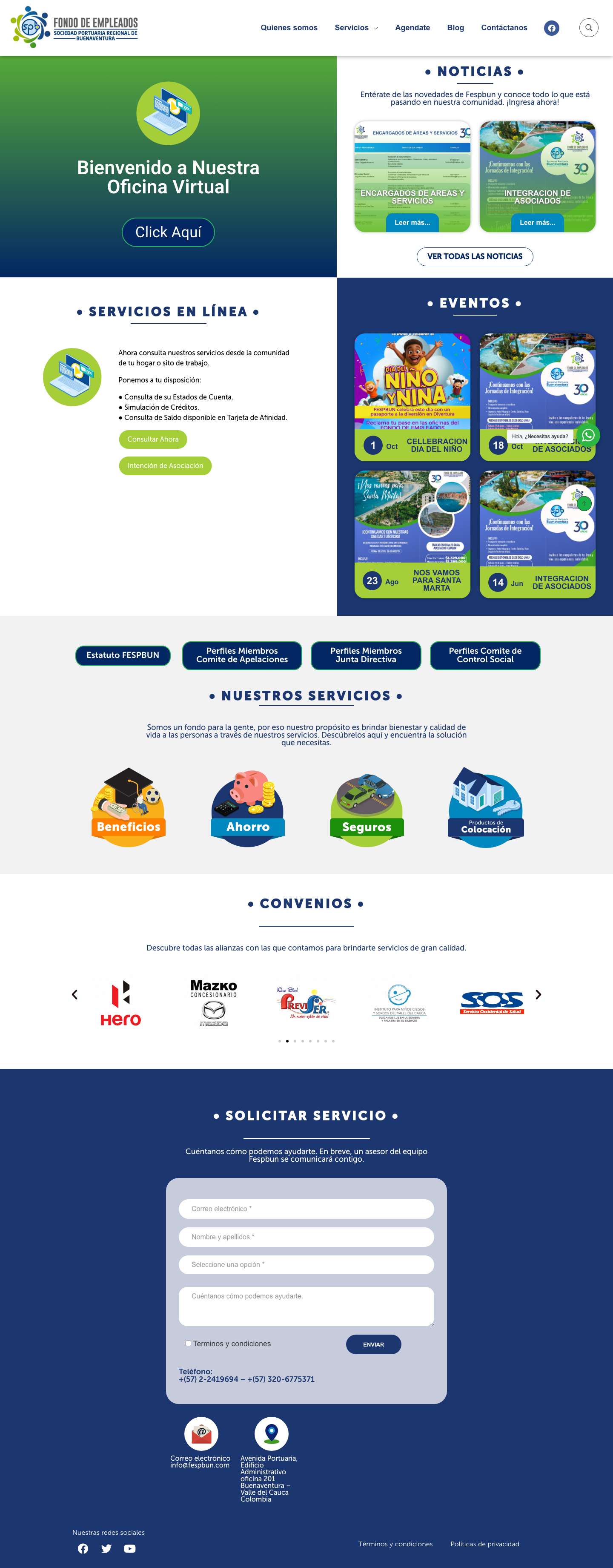 Fespbun – Pagina web Fespbun - Full Screenshot