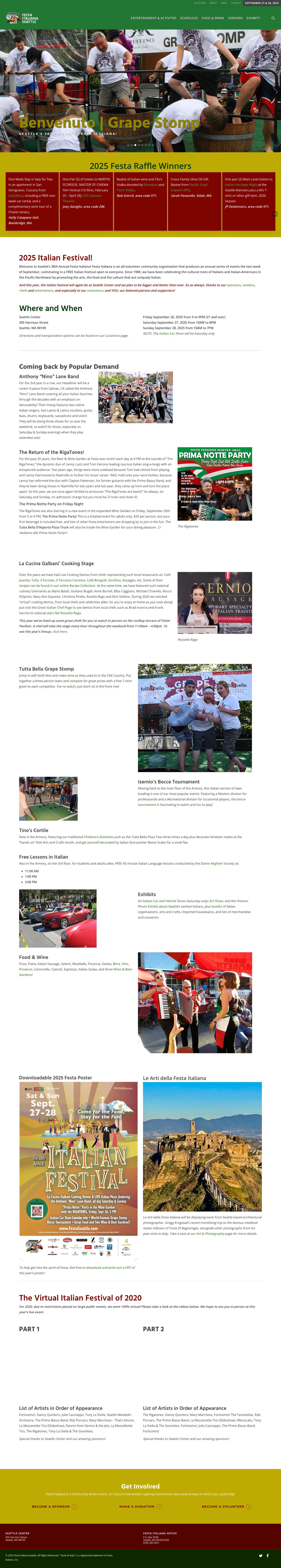 Festa Italiana Seattle – Celebrating the cultural roots of Italians and Italian-Americans in the Pacific Northwest - Full Screenshot