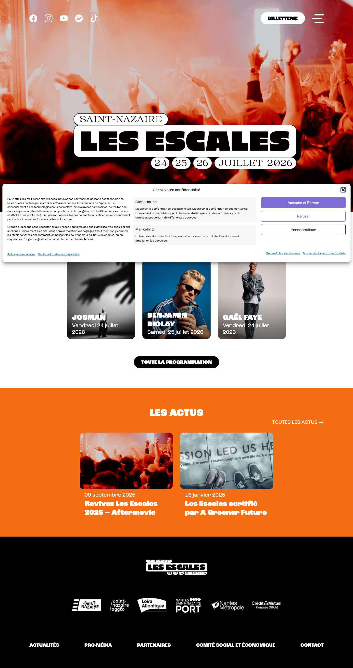 Accueil - Festival Les Escales - Saint-Nazaire - Full Screenshot