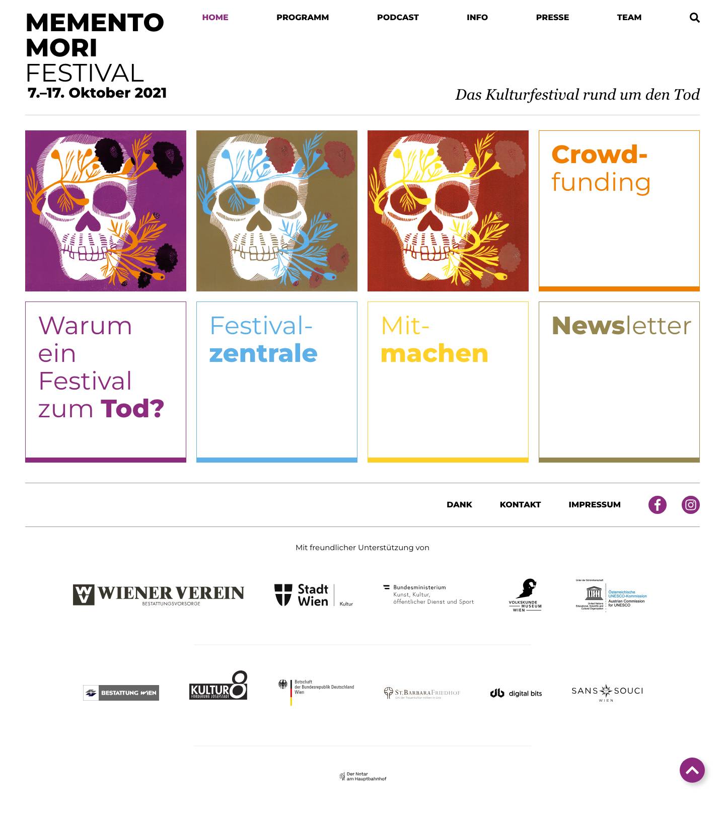 Home - Festival MEMENTO MORI - Full Screenshot