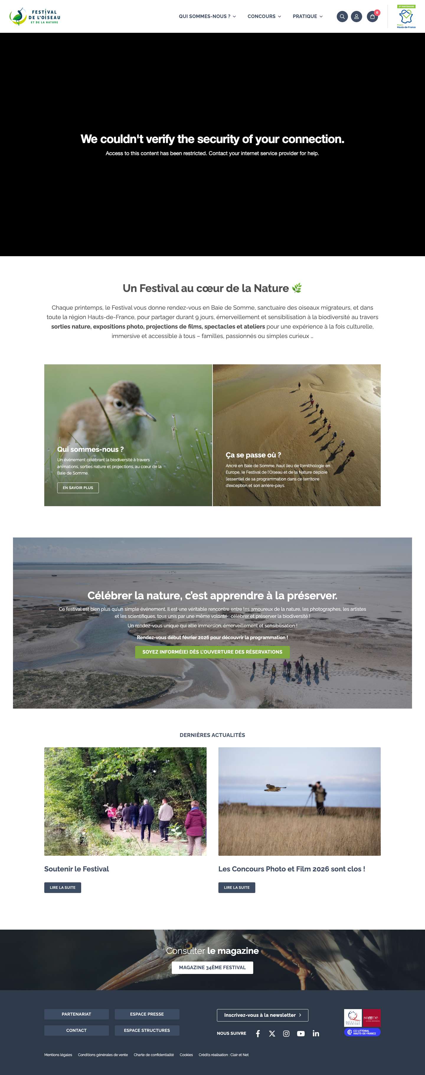 35e édition du 18 au 26 avril 2026 - Festival de l'oiseau et de la nature - Full Screenshot