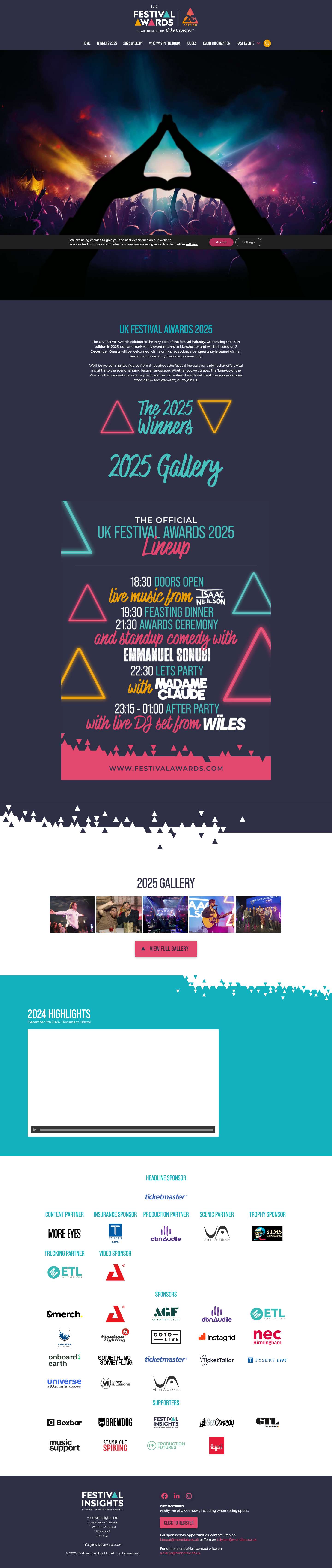 Home | UK Festival Awards 2025 - Full Screenshot