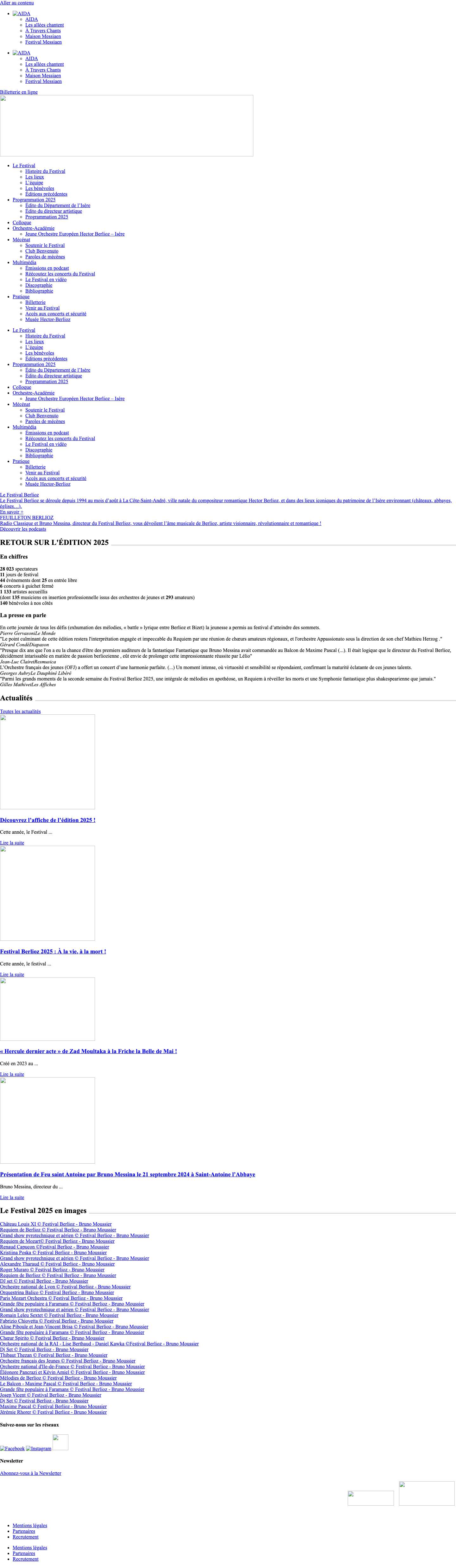 Festival Berlioz - La Côte-Saint-André, Isère - Musique classique - Full Screenshot